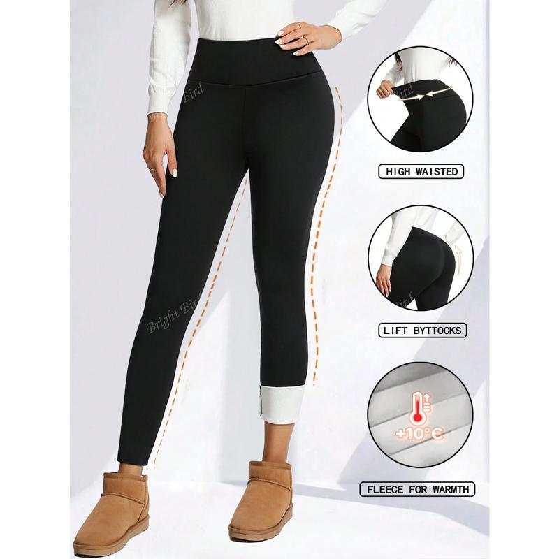 CHRLEISURE Velvet Winter Leggings Women High Waist Skinny Fashion Casual Thick Leggings Comfortable Classic Work Winter PantsFleece Lined Sheer Winter Tights