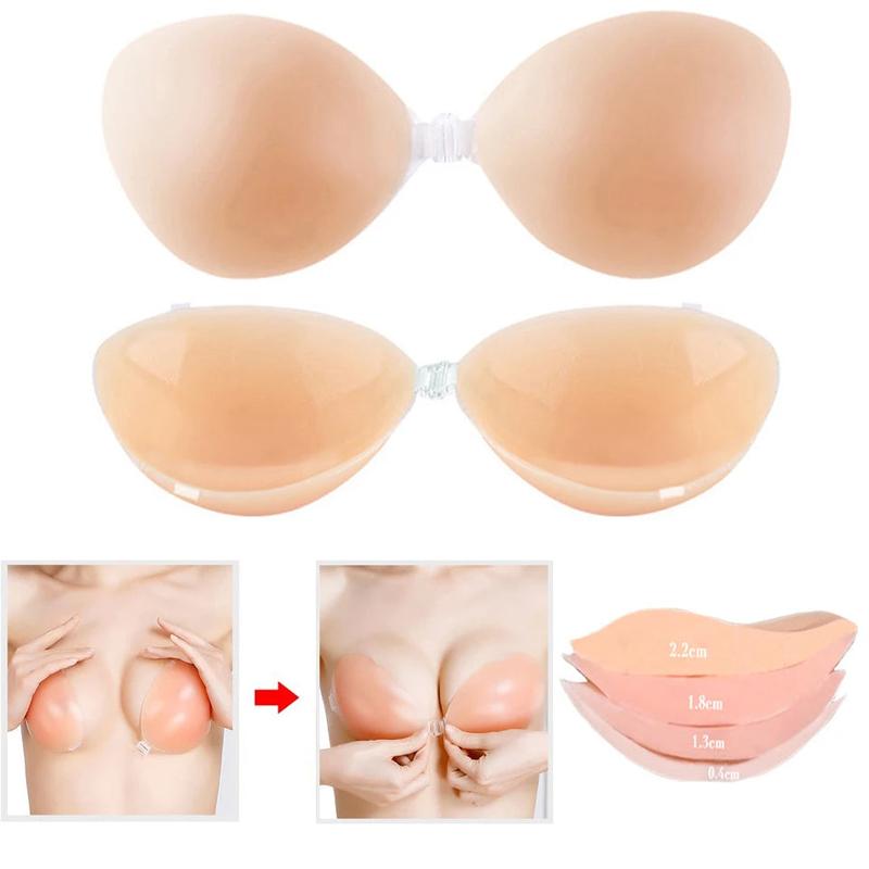 Adhesive Bra Reusable Invisible Silicone Sticky Bra Breast Lift Nipple Cover Push Up Bra Boob Tape Breast Petals Chest Sticker