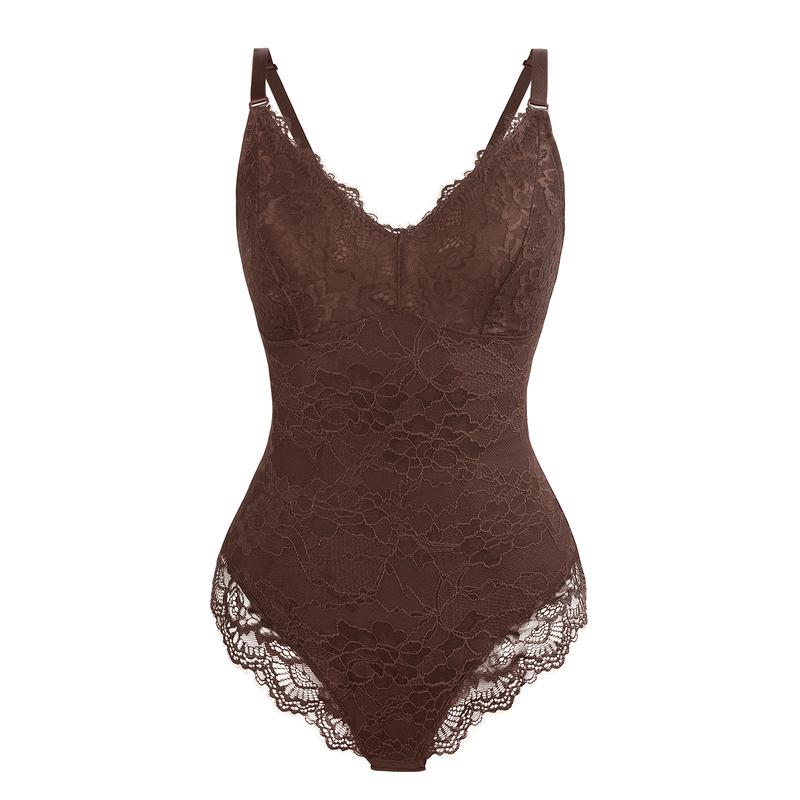 FeelinGirl Sexy Lace Bodysuits Shapewear for Womenswear Mesh Nylon Clothing