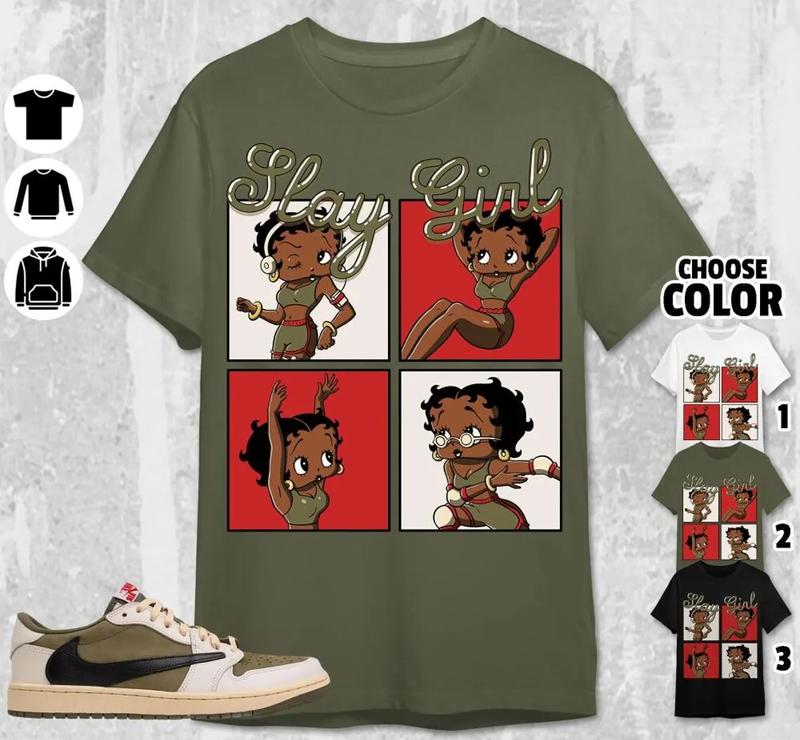 AJ 1 Medium Olive Unisex T-Shirt, Slay Girl Tees, Shirt In Military Green To Match Sneaker. 100% Cotton for Casual Wear. Comfortable Summer T-Shirt. Streetwear Style. urban outfitters top men designer clothing 80s 90s vintage graphic Fabric Menswear