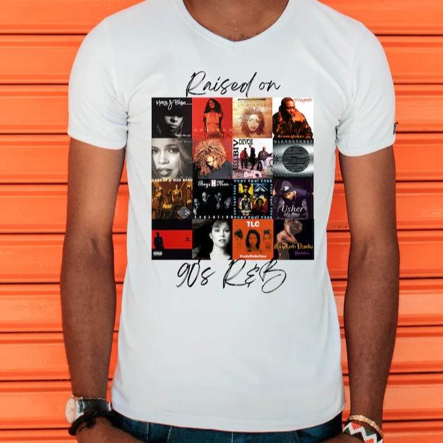 Raiised On 90s R&B Album Cover Tee, Music Artist Shirt, Music Lover Shirt, Bllack History Shirt, Nostalgia Shirt, 90s Party Tee, Unisex Short Sleeve Tee Shirt