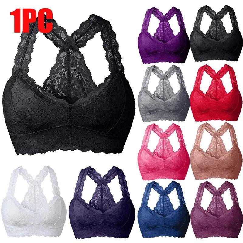 Women Lace Sports Bras Comfortable Bralette Solid Underwear Vest Female Wireless Lingerie Breathable Bra S-3xl Bralette Mujer