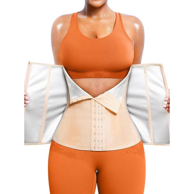 Women's Solid Zipper Waist Trainer Shapewear Belt, Comfort Cozy Tummy Control Hook Closure Fajas Colombianas Shaper, Fall Tummy Flattering Wear, Women Back To School Shapewear, Women Fall Clothes, 2000s Wear, Matt Waist Trainers