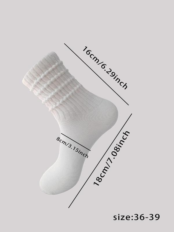 Women's Solid Slouch Socks, Socks for Women, Fashion Casual Comfy Crew Socks for Daily Outdoor Wear, Compression Socks, Women Baggy Socks for Daily Travel Wear, Socks for Women