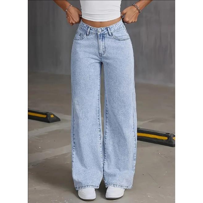 2024 Spring And Autumn New High-waisted Straight-leg Wide-leg Pants Casual Loose Embroidered Bow Jeans