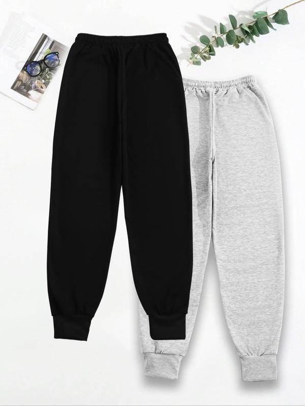 Women's Mushroom Print Drawstring Waist Sweatpants, Casual Pocket Design Pants for Fall & Winter, Women's Trousers for Daily Wear