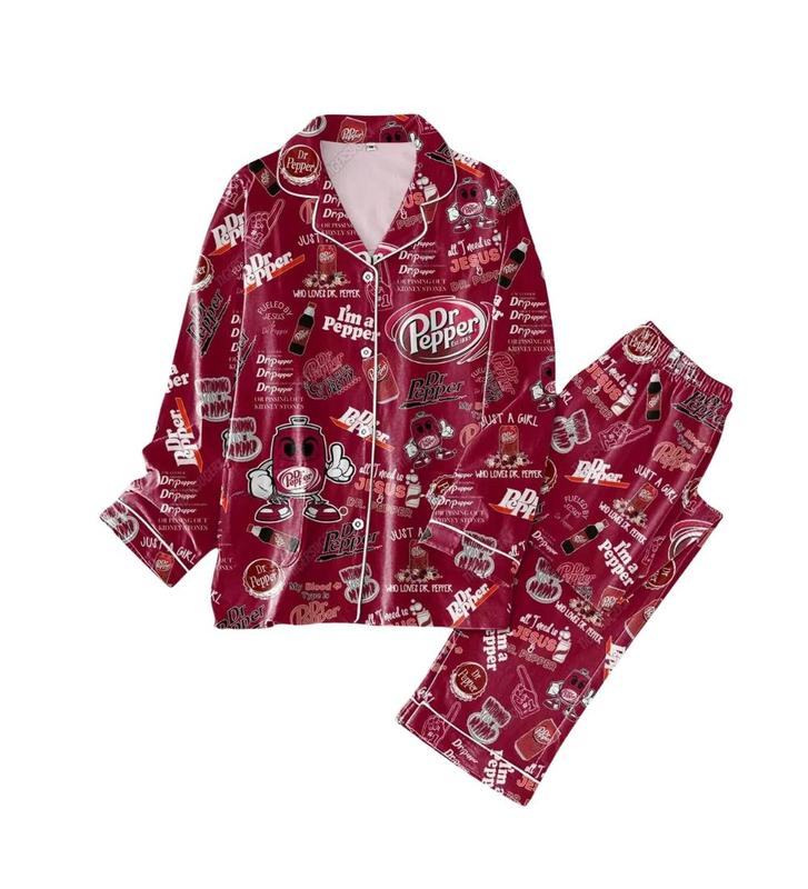 The Dr Pepper Pajamas, Dr Pepper Pajamas Pants, Soda Lover Pajamas, Gift For Her, Dr Pepper Gift, Pajamas For Party, Pj Sets For Women