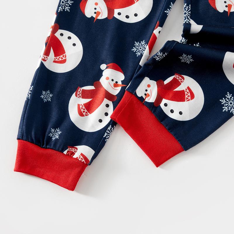 PatPat Christmas Snowman & Letter Print Family Matching Raglan-sleeve Pajamas Sets (Flame Resistant)