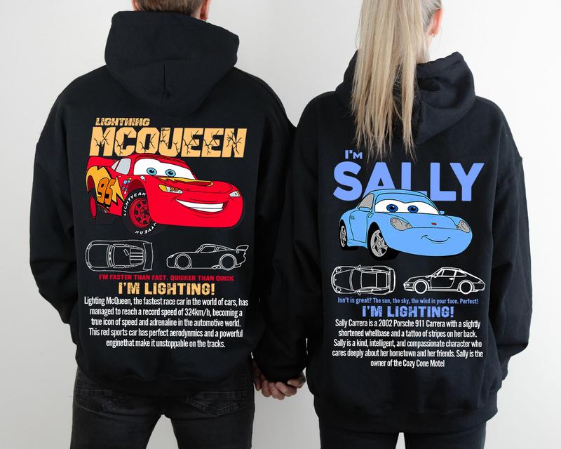 Couple Dn Cars Movie Hoodie, Lightning Mcqueen Sally Carrera Cars T-shirt, Mcqueen And Sally Tee, Funny Magic Kingdom, Disn Family Trip Womenswear Clothing Womenswear Clothing