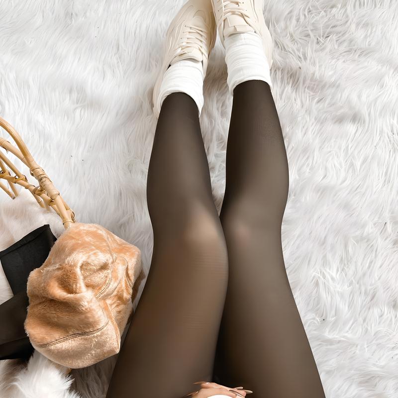 THE ORIGINAL! 4 SHADES • SIZE S - 3XL • MAGIC FLEECE LINED LEGGINGS • CLOSED FOOT (LOOKS LIKE PANTYHOSE) Winter Comfort Fleece Tights Available in Plus Size and Brown Fur