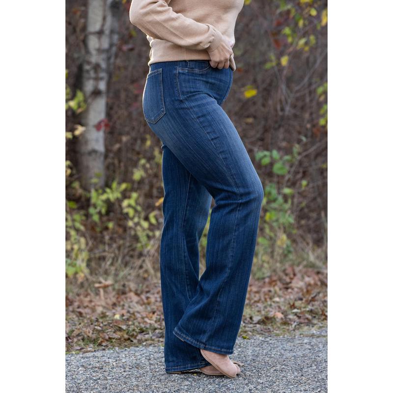 Judy Blue This Is What I Came For High-Rise Pull On Slim Bootcut Denim Fabric Fit