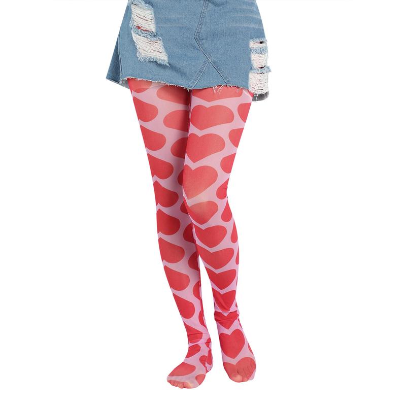 Ladies Summer Autumn Long Stockings, Girls Creative Heart Floral Cloud Plaid Printing Tight Leggings Elastic Render Pants