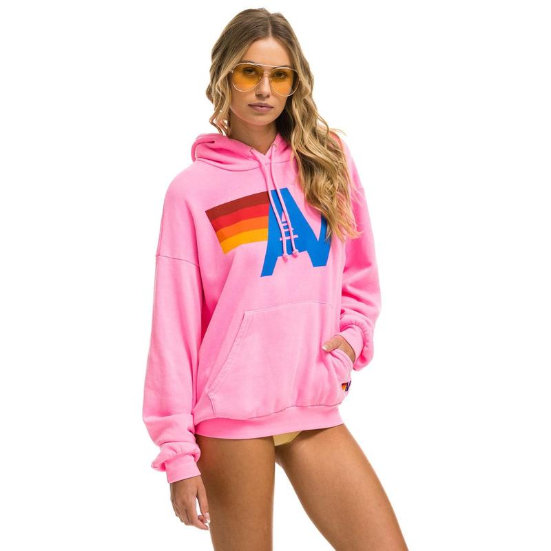 LOGO PULLOVER RELAXED HOODIE - NEON PINK