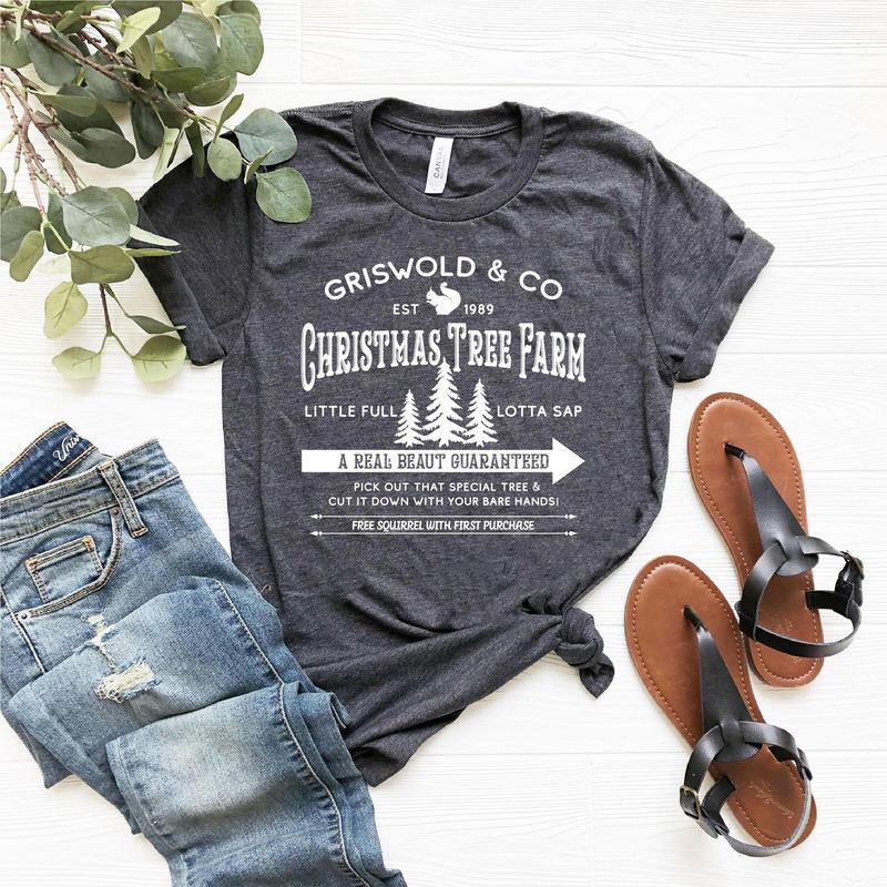 Griswold Co Christmas Tree Farm Family Vacation Xmas Tee - Women's Cotton Crewneck Sweatshirt, Hoodie - Clothing Printed