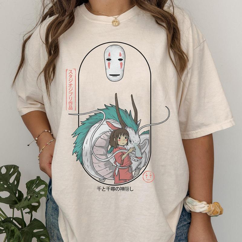 Spirited Away Shirt, Chihiro Shirt, Haku Shirt, Casual Cotton