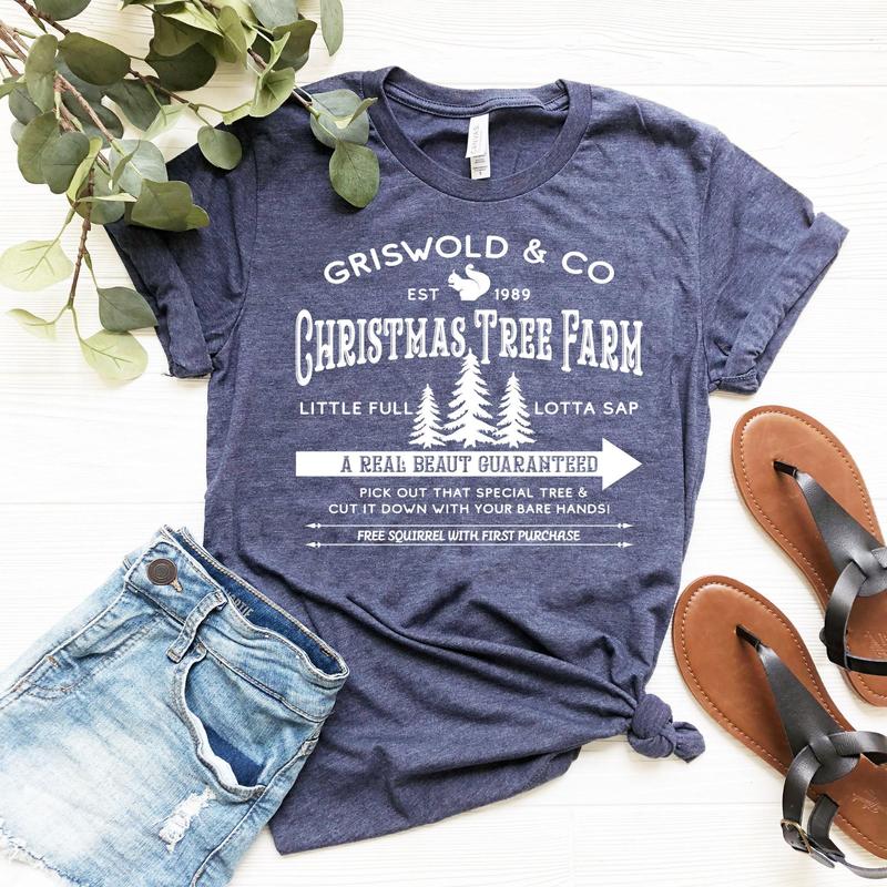 Griswold Co Christmas Tree Farm Family Vacation Xmas Tee - Women's Cotton Crewneck Sweatshirt, Hoodie - Clothing Printed