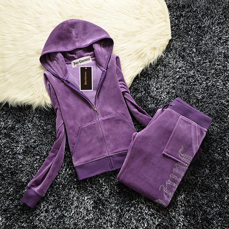 Y2k 2024 Velvet  Tracksuit Two Piece Set for Women Hoodie and Wide Leg Pants 2 Piece Sets Women Outfit Pant Suits