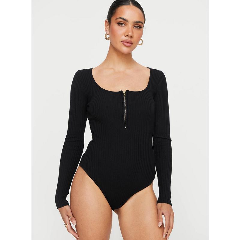 Zuma Long Sleeve Bodysuit Black