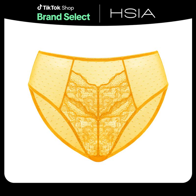 HSIA Enchante Floral Lace Sheer Mesh Back Bikini Underwear Brief Matching Panty