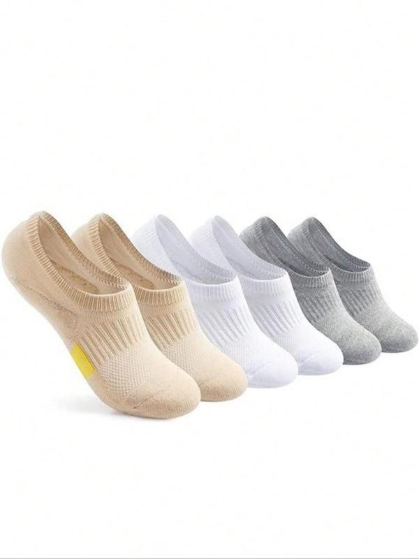 Women's Solid Hollow Out Invisible Socks, Breathable Comfort Socks For Daily Wear, Ladies Socks For All Seasons