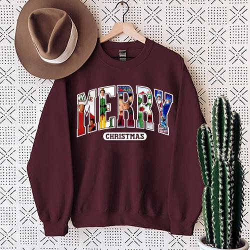 MERRY Christmas 90s Movies Sweatshirt, Christmas Shirt For Movies Lovers Sweatshirt, All Sizes Colors for Men and Women, Gift for Women Top Womenswear