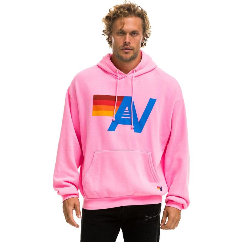 LOGO PULLOVER RELAXED HOODIE - NEON PINK