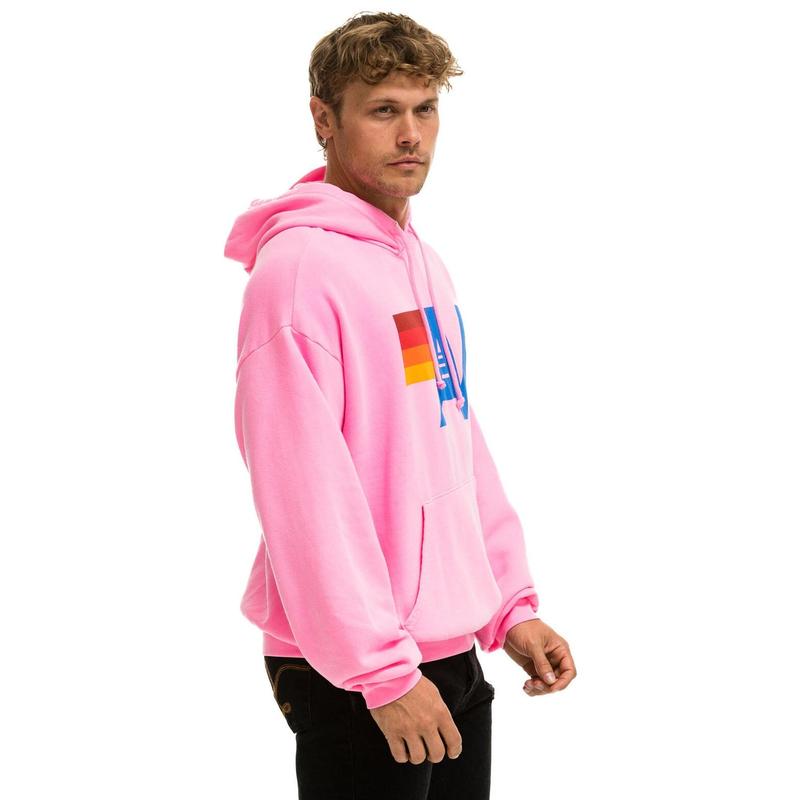 LOGO PULLOVER RELAXED HOODIE - NEON PINK