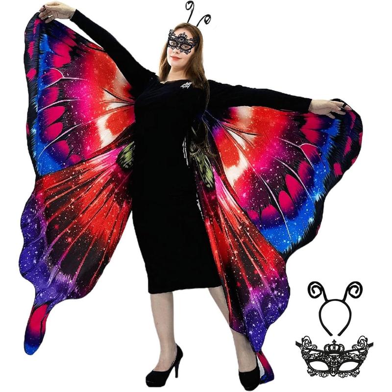 Butterfly Costumes for Women - Double Sided Adult Butterfly Wings Cape for Womens Halloween Costumes