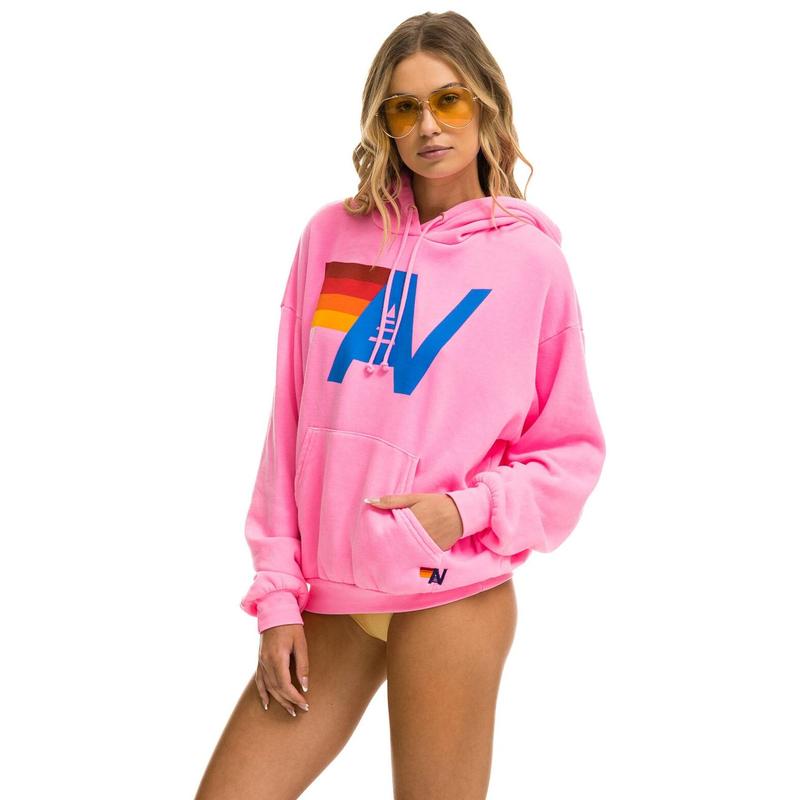 LOGO PULLOVER RELAXED HOODIE - NEON PINK