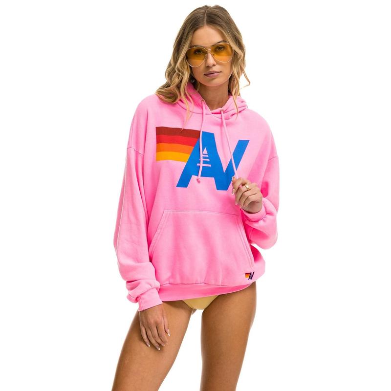 LOGO PULLOVER RELAXED HOODIE - NEON PINK