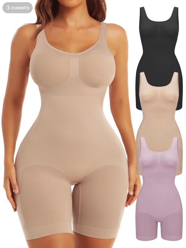 Women's Solid Sexy Backless Seamless Shapewear Bodysuit, High Stretch Tummy Control Butt Lifting Bodycon Shaper, Tracksuit for Women, Ladies Shapewear for All Seasons