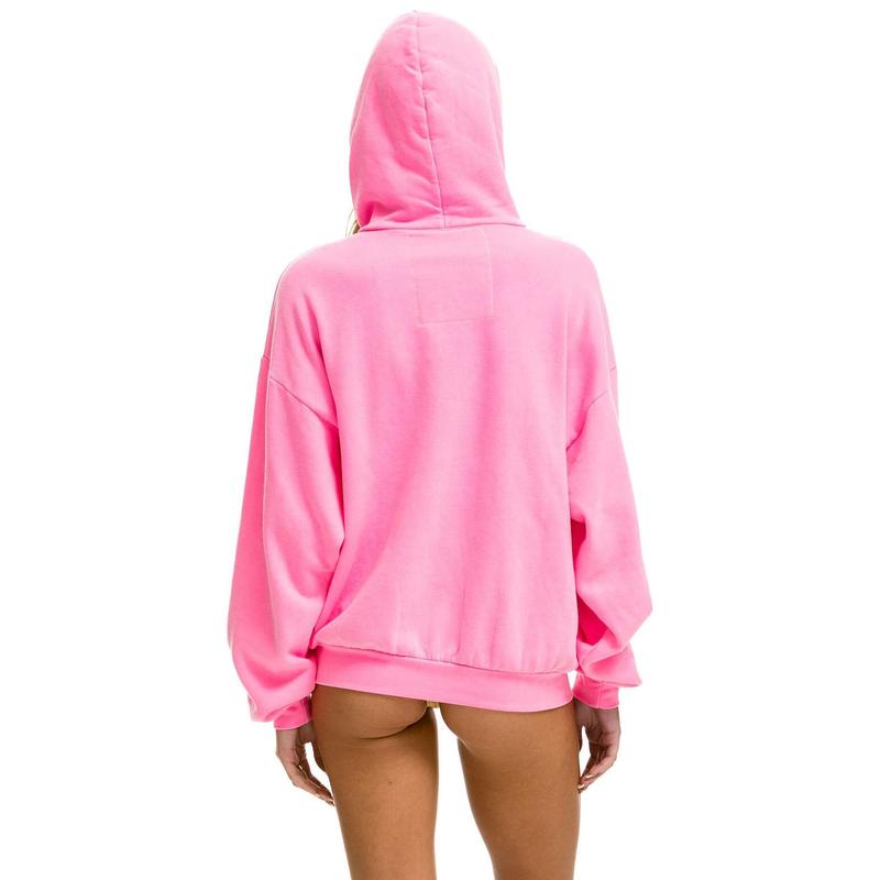 LOGO PULLOVER RELAXED HOODIE - NEON PINK