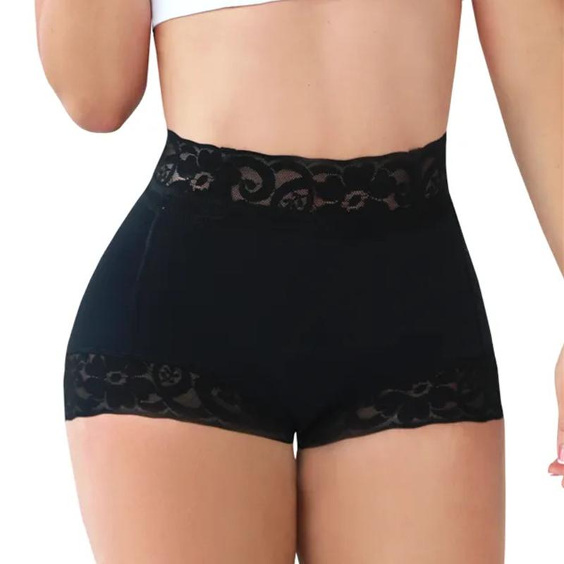 New Abdominal Pants Lace Epoxy Non-Slip Combined Hip Corsets Hip Pants Women's Short Boxer Small Pants with Drawstring Shapewear Womenswear