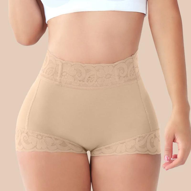 New Abdominal Pants Lace Epoxy Non-Slip Combined Hip Corsets Hip Pants Women's Short Boxer Small Pants with Drawstring Shapewear Womenswear