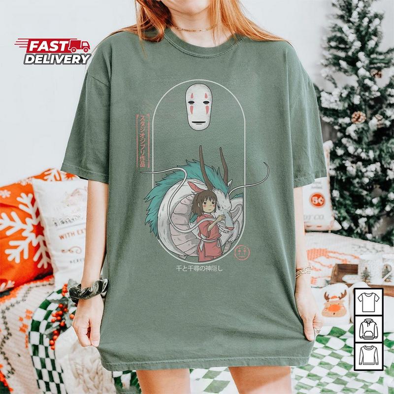 Spirited Away Shirt, Chihiro Shirt, Haku Shirt, Casual Cotton