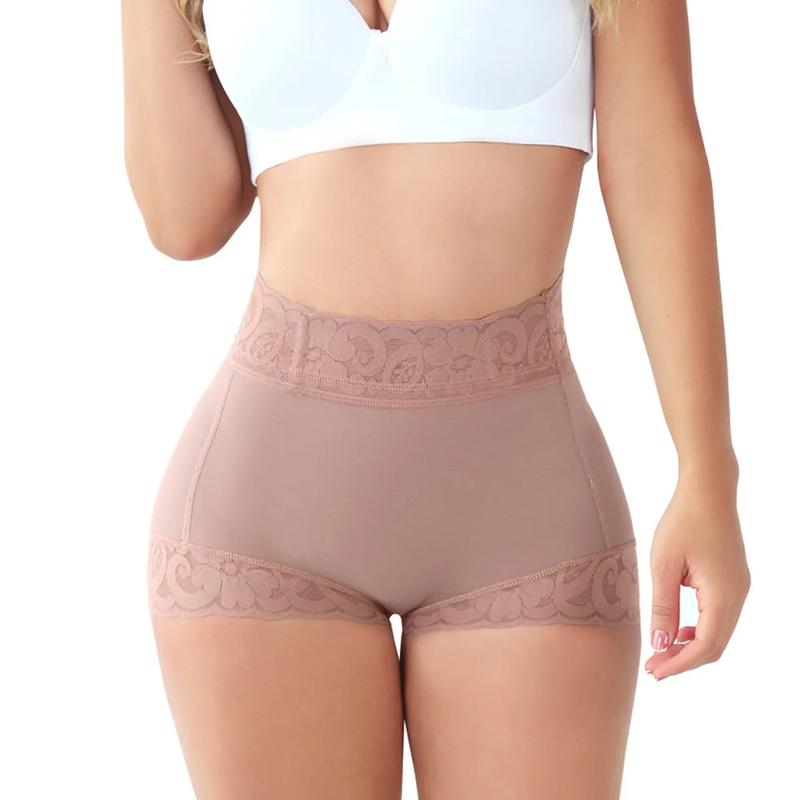 New Abdominal Pants Lace Epoxy Non-Slip Combined Hip Corsets Hip Pants Women's Short Boxer Small Pants with Drawstring Shapewear Womenswear