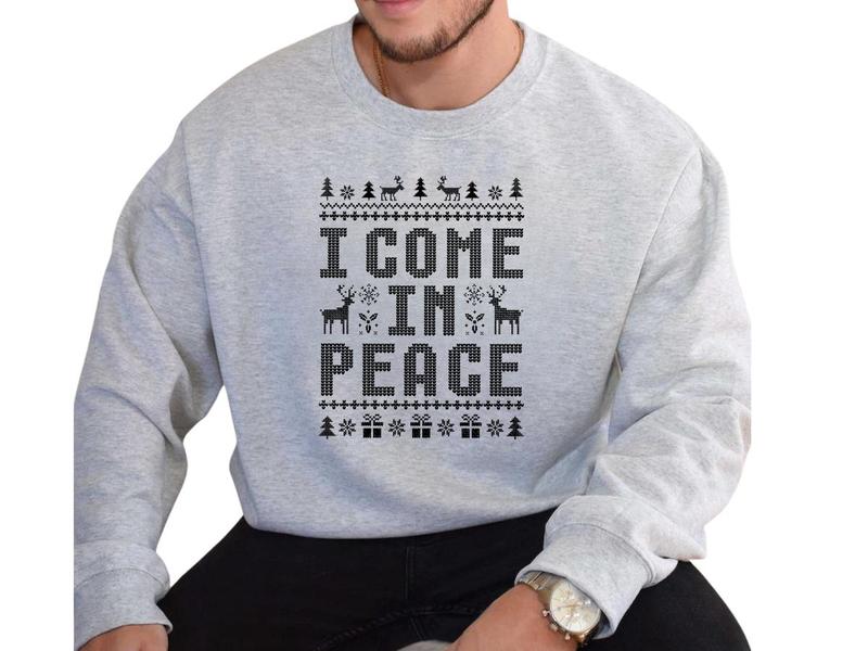 Couples Ugly Christmas Sweatshirt Shirt Hoodie, Couples Funny Matching Ugly Christmas Shirt, I Come In Peace Couples Christmas T-shirt, Ugly Christmas Party Shirt