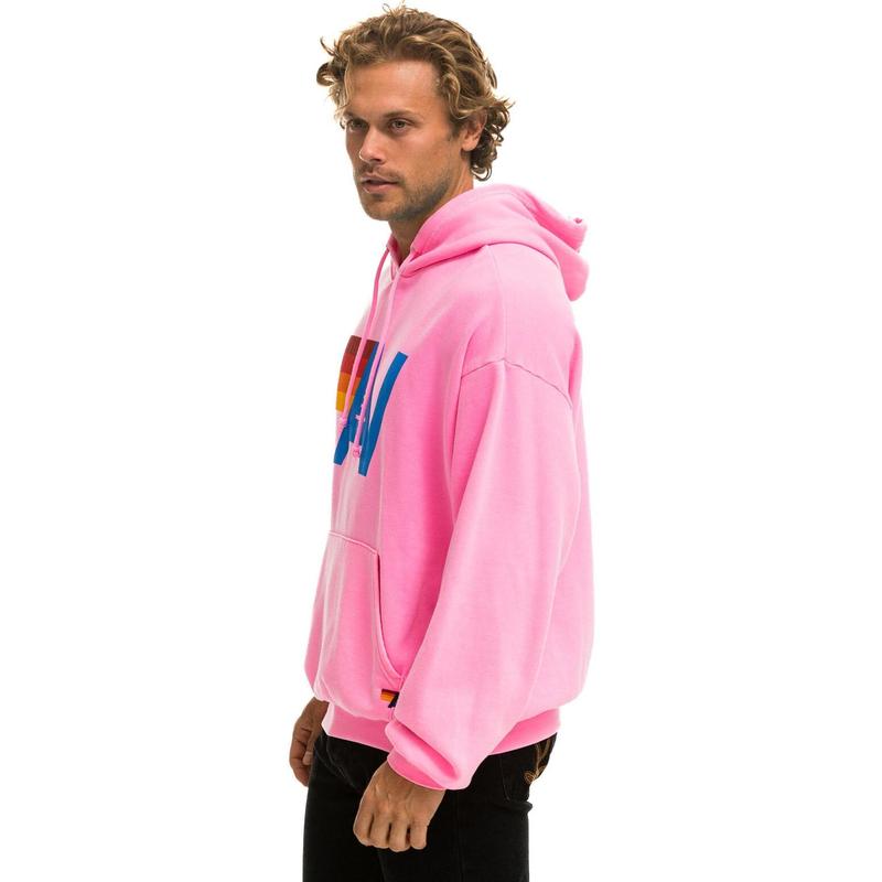 LOGO PULLOVER RELAXED HOODIE - NEON PINK