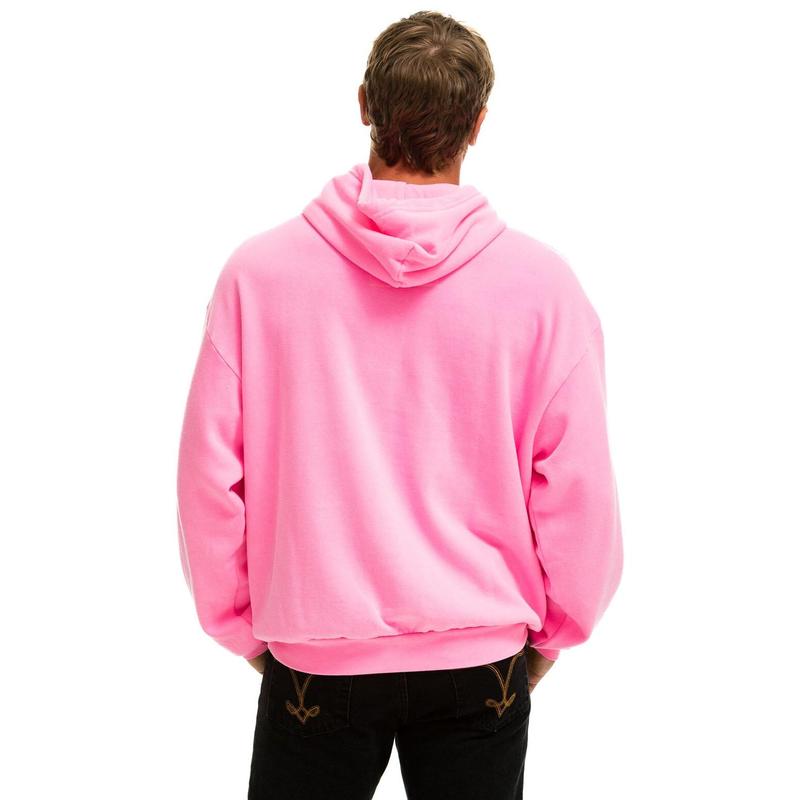 LOGO PULLOVER RELAXED HOODIE - NEON PINK