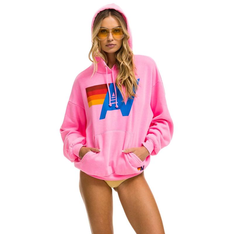 LOGO PULLOVER RELAXED HOODIE - NEON PINK