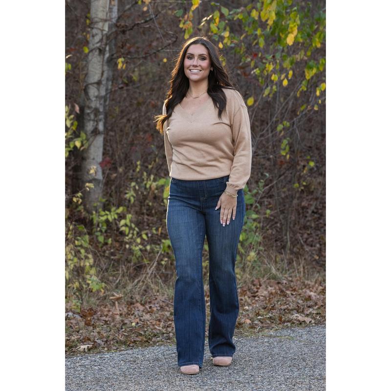 Judy Blue This Is What I Came For High-Rise Pull On Slim Bootcut Denim Fabric Fit