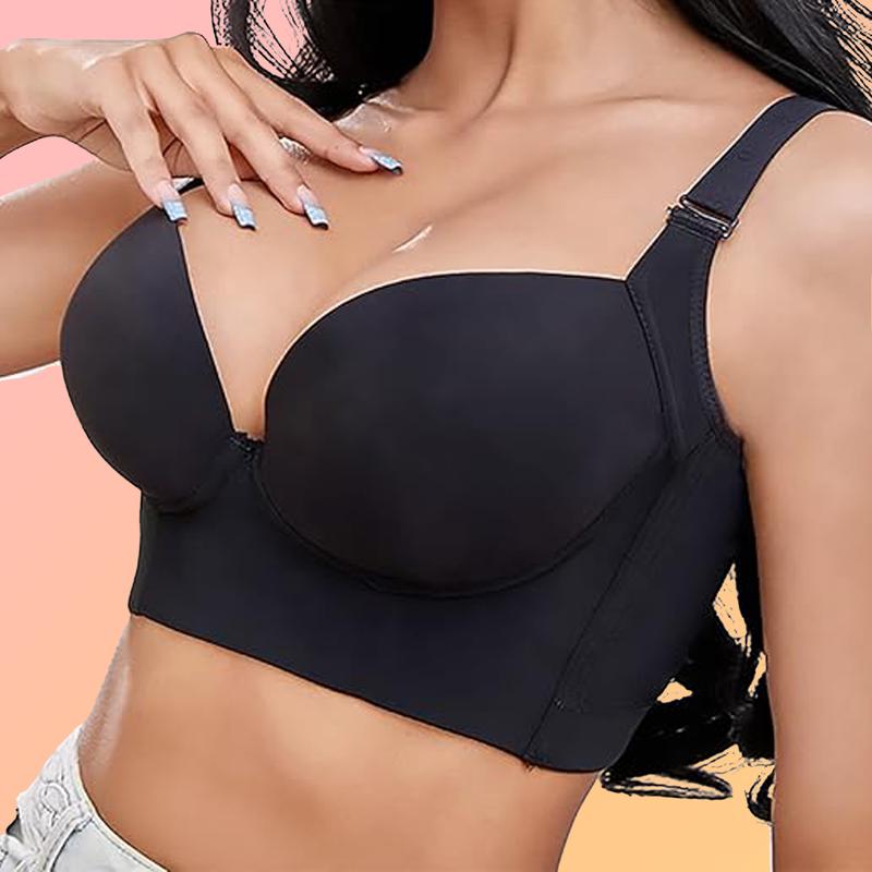 Bras for Women Plus Size Full-Coverage  Underwire Bra with Support  Deep Cup Bra Smoothing Sculpting Uplift Bra