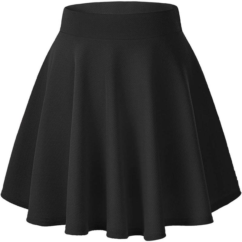 Women's Basic Versatile Stretchy Flared Casual Mini Skater Skirt