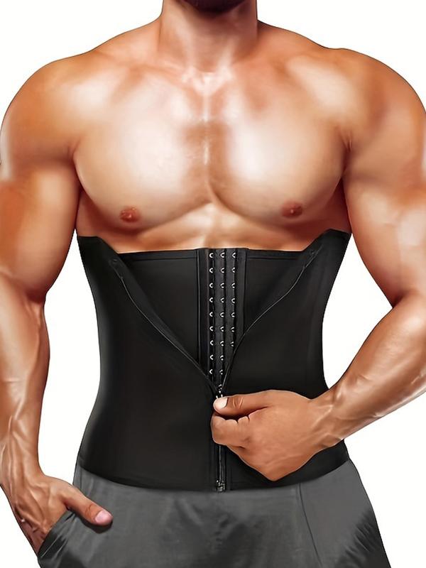 Men's Zipper Front Adjustable Hook & Eye Closure Front Waist Trainer, Waist Cincher, Waist Trainer for Men, Sports Waist Belt, Fitness Waist Trainer