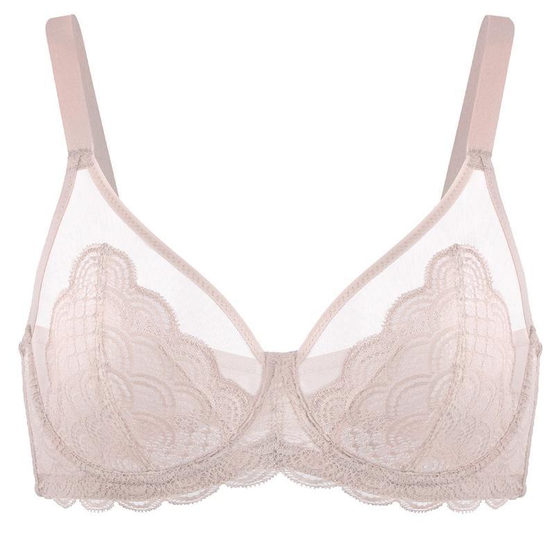 Mermaid Scales Lace Plus Size Unlined Underwire Full Coverage Bra