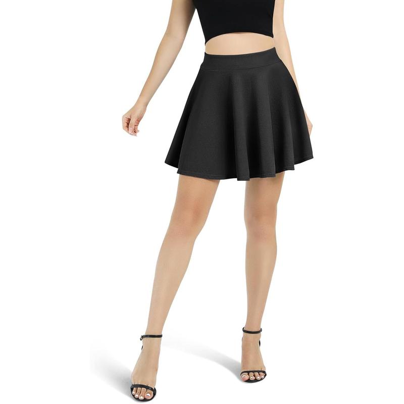 Women's Basic Versatile Stretchy Flared Casual Mini Skater Skirt