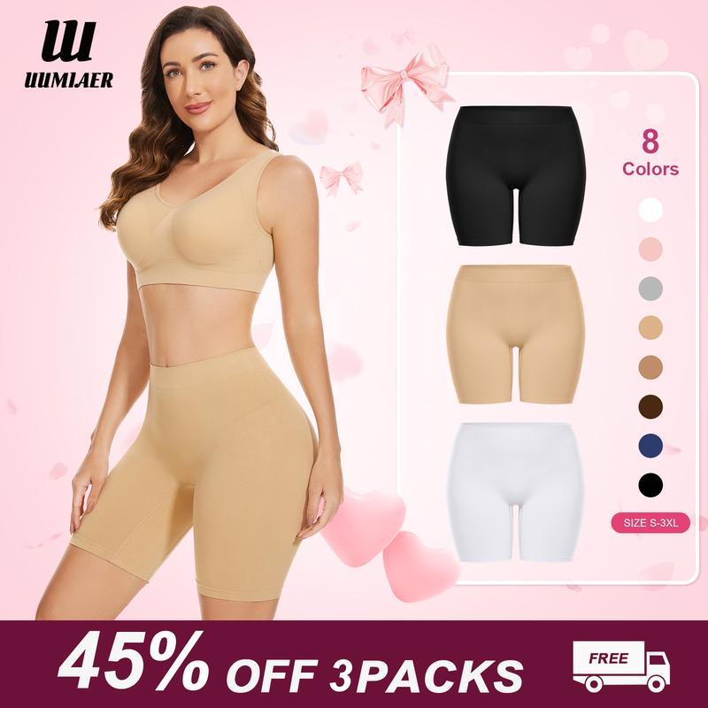 UUMIAER 2024  New Panties Skin-Friendly Fit Three-Piece Pack seamless panty bikini seamless basic   high cut front zipper lift  body black girl  print  short underwear lady  High Waist Lace  Shorts Lace  Panty shaper short tummy