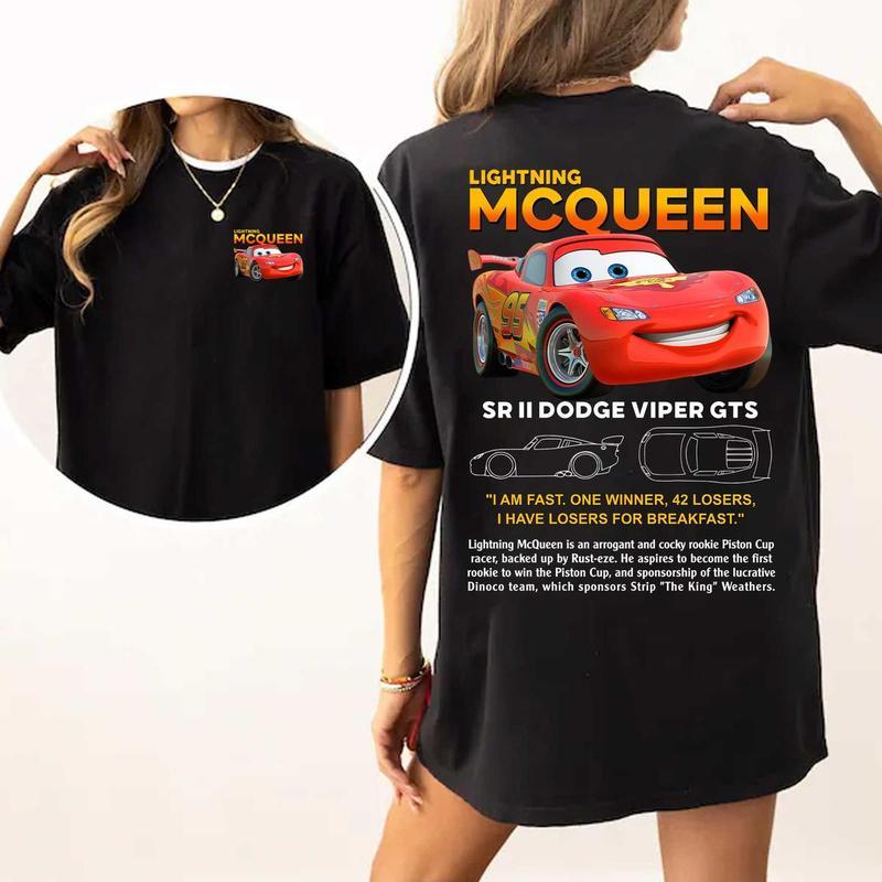 95 Lightning McQueen and Sally Tshirt  , Couples Car Shirt Comfort Tshirt, Full Color, For Men, For Women