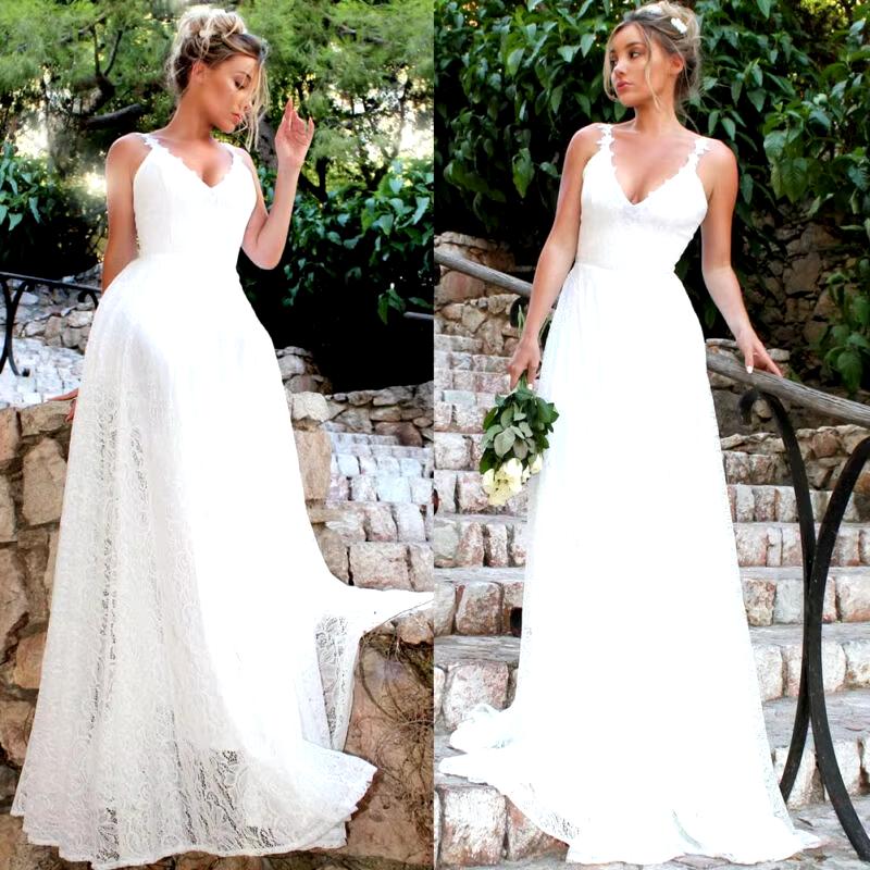 Womens Sleeveless Long Lace Formal Party Dress Prom Wedding Bridesmaid Ball Gown Dress White Boho Style Beach Maxi Dress Does not apply