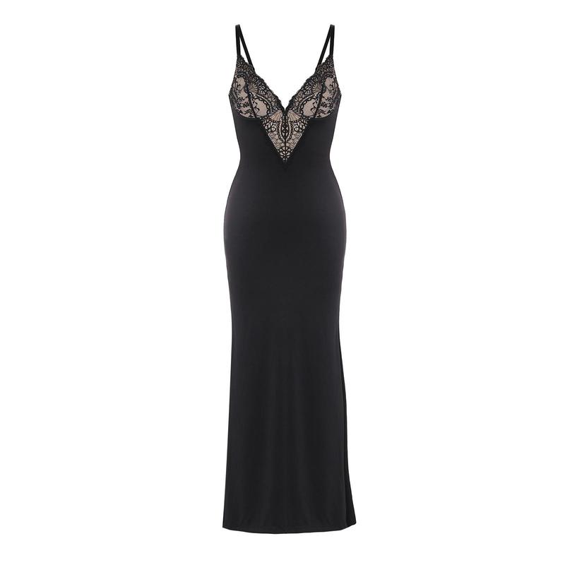 Popilush Shapewear Lace V-Neck Maxi Slip Dress